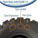 24x10.00-11 6pr Wanda Longhorn P3128 ATV tyre size with text