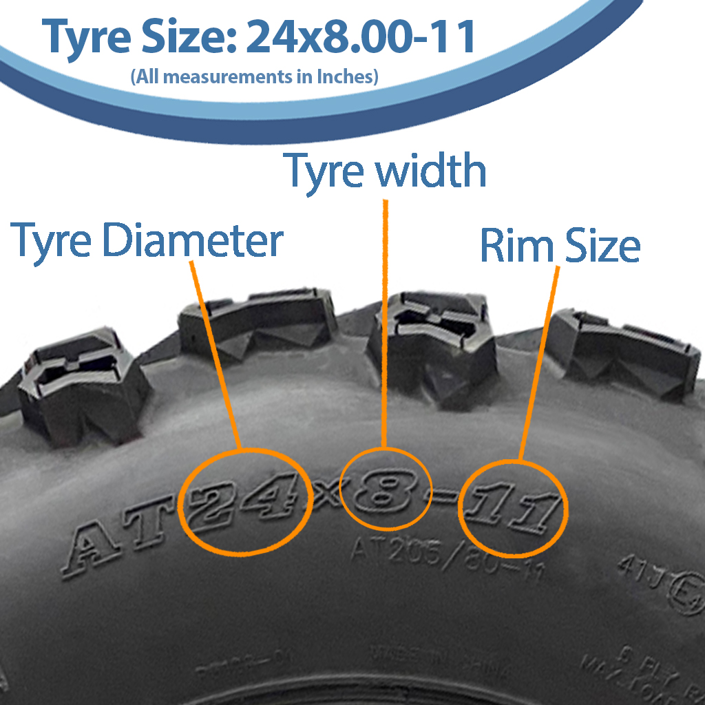 24x8.00-11 6pr Wanda Longhorn P3128 ATV tyre size with text