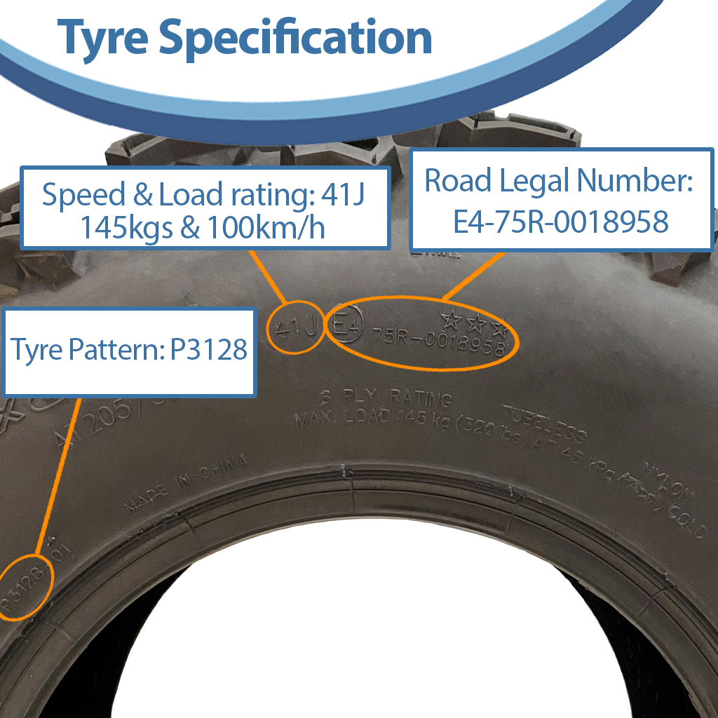 24x8.00-11 6pr Wanda Longhorn P3128 ATV tyre specification