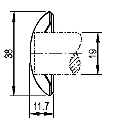 19mm Stainless steel domed starlock cap - Dimensions