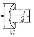 19mm Stainless steel domed starlock cap - Dimensions