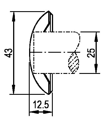 25mm Stainless steel domed starlock fastener - Dimensions