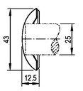 25mm Stainless steel domed starlock fastener - Dimensions
