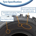 18x10.00-8 4pr OBOR Advent MX tyre specification