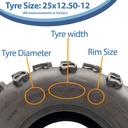 25x12.50-12 (315/50-12) 6pr Wanda Longhorn P3128 ATV tyre size with text