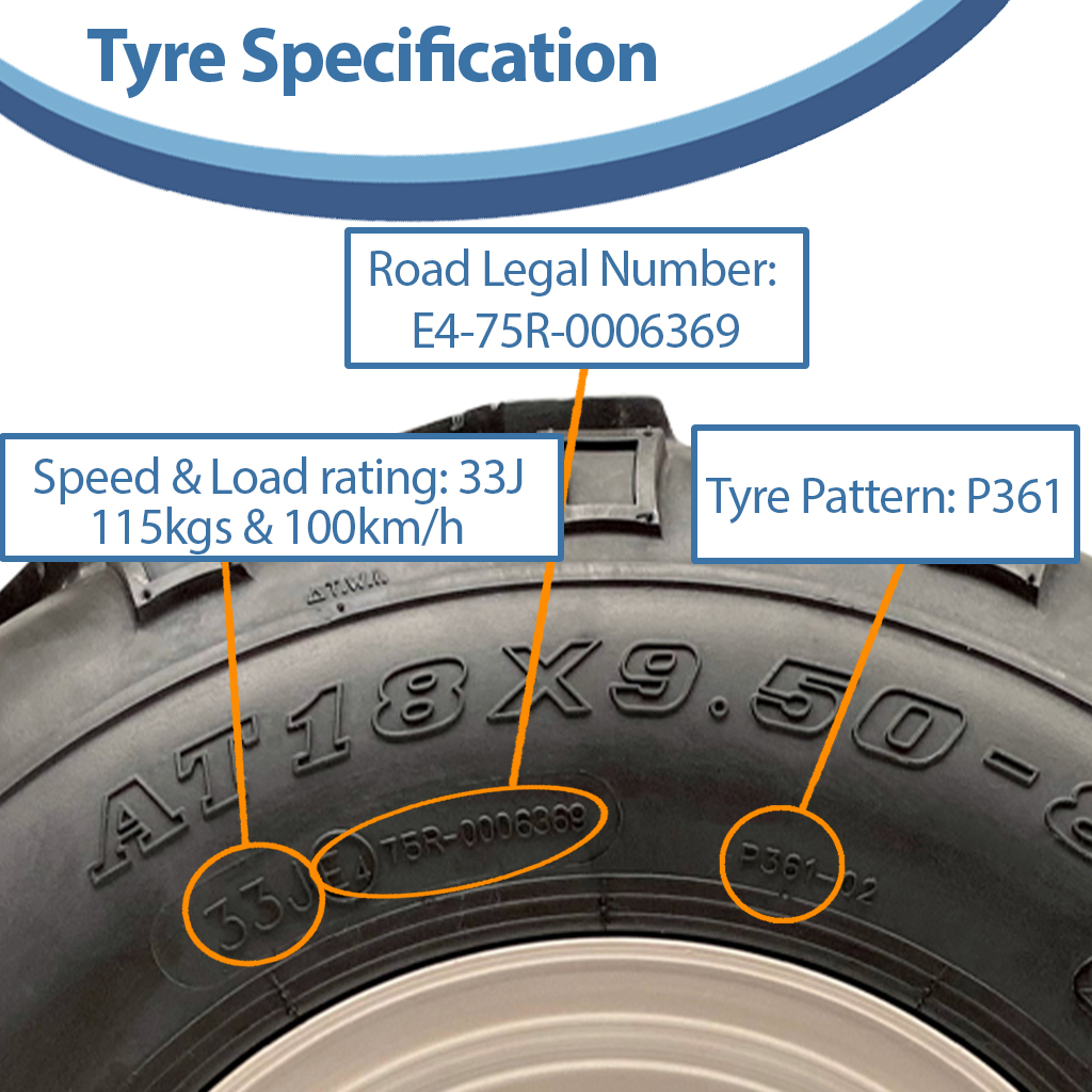 18x9.50-8 4pr WANDA P361 ATV tyre specification