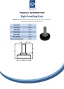 M10x25 Zinc plated non-tilt levelling foot with 37mm plastic base 750kg - Spec sheet