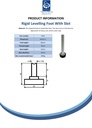 M10x70 Zinc plated non-tilt levelling foot with 25mm plastic base 500kg with slot - Spec sheet