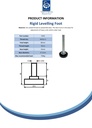 M10x70 Zinc plated non-tilt levelling foot with 37mm plastic base 750kg - Spec sheet