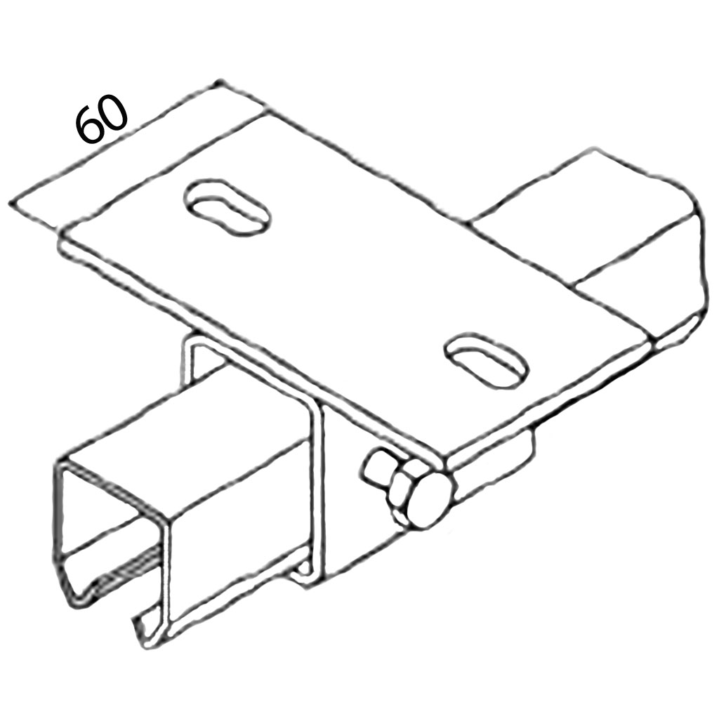 Top fixing bracket for track #1 Diagram