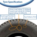 20x10.00-10 4pr Wanda P332 grass tyre specification