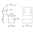 Side fixing bracket for track #1 Drawing with Dimensions