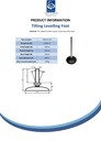 M10x125 Zinc plated tilting levelling foot with 80mm plastic base 470kg - Spec sheet