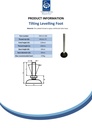 M12x100 Zinc plated tilting levelling foot with 50mm plastic base 470kg - Spec sheet