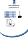 M12x100 Zinc plated tilting levelling foot with 100mm plastic base 750kg - Spec sheet