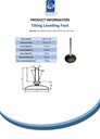 M12x100 Zinc plated tilting levelling foot with 80mm plastic base 750kg - Spec sheet