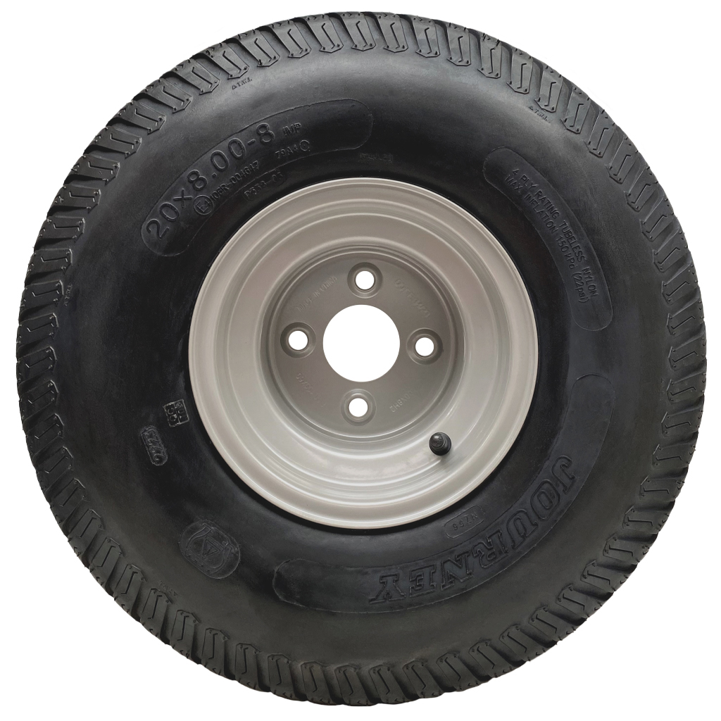 20x8.00-8 grass tyre on rim 4/100mm side view