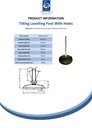 M10x125 Zinc plated tilting levelling foot, 100mm plastic base with holes 470kg - Spec sheet