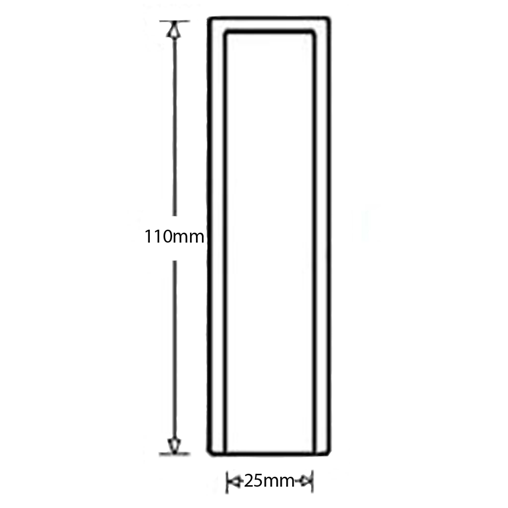 1'' Hand grip (black) Drawing with Dimensions