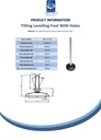M16x200 Zinc plated tilting levelling foot, 80mm plastic base with holes 900kg - Spec sheet