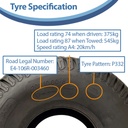 20x10.00-8 4pr Wanda P332 grass tyre specification