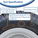 20x8.00-10 P332 Grass tyre specification