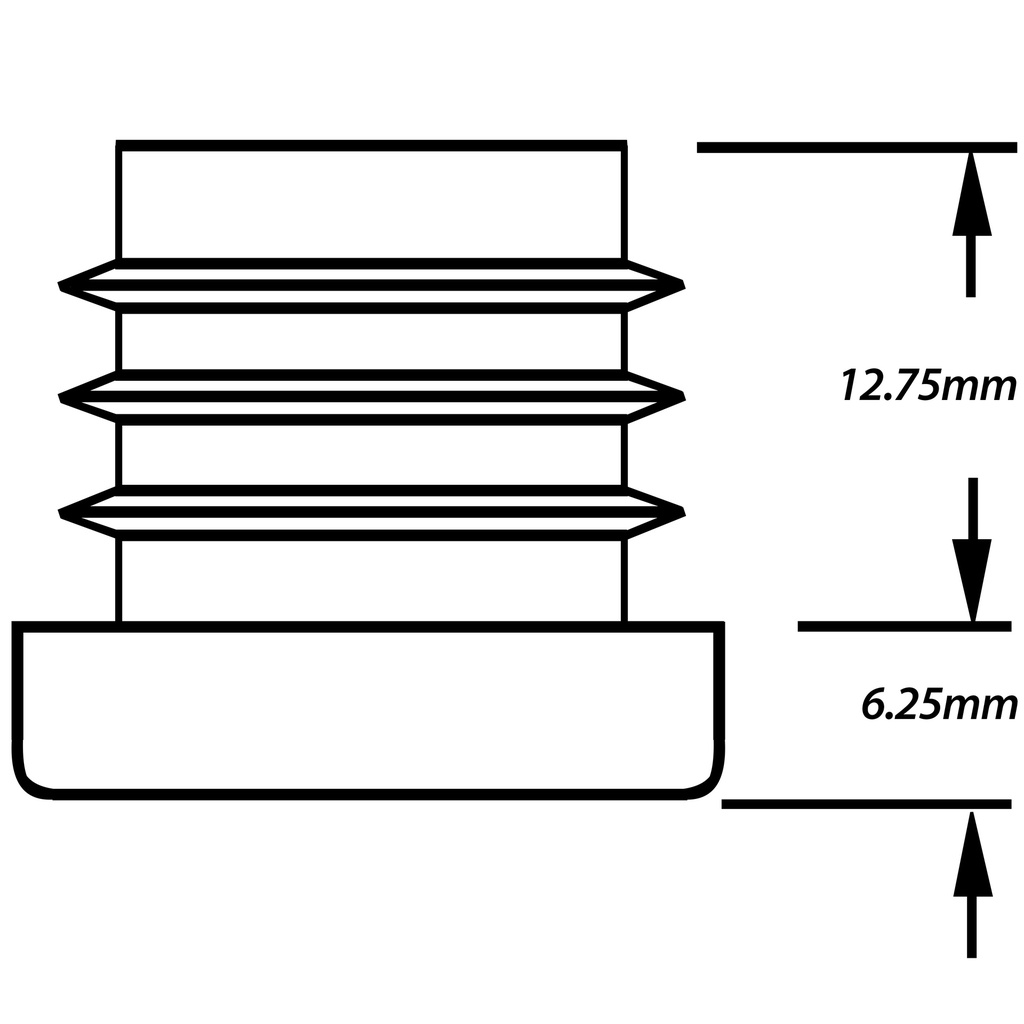 Plastic round insert 19mm (1.25/1.5mm) 