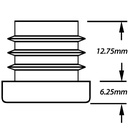 Plastic round insert 7/8” (1.25/1.5mm) Drawing with dimensions
