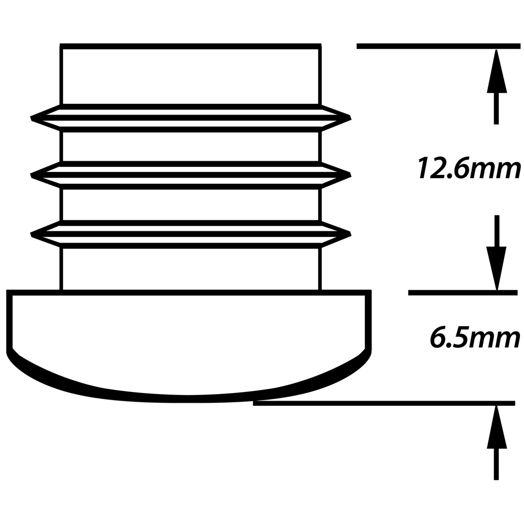 Plastic round insert 1 ¼” (1.25/1.5mm) Drawing with dimensions
