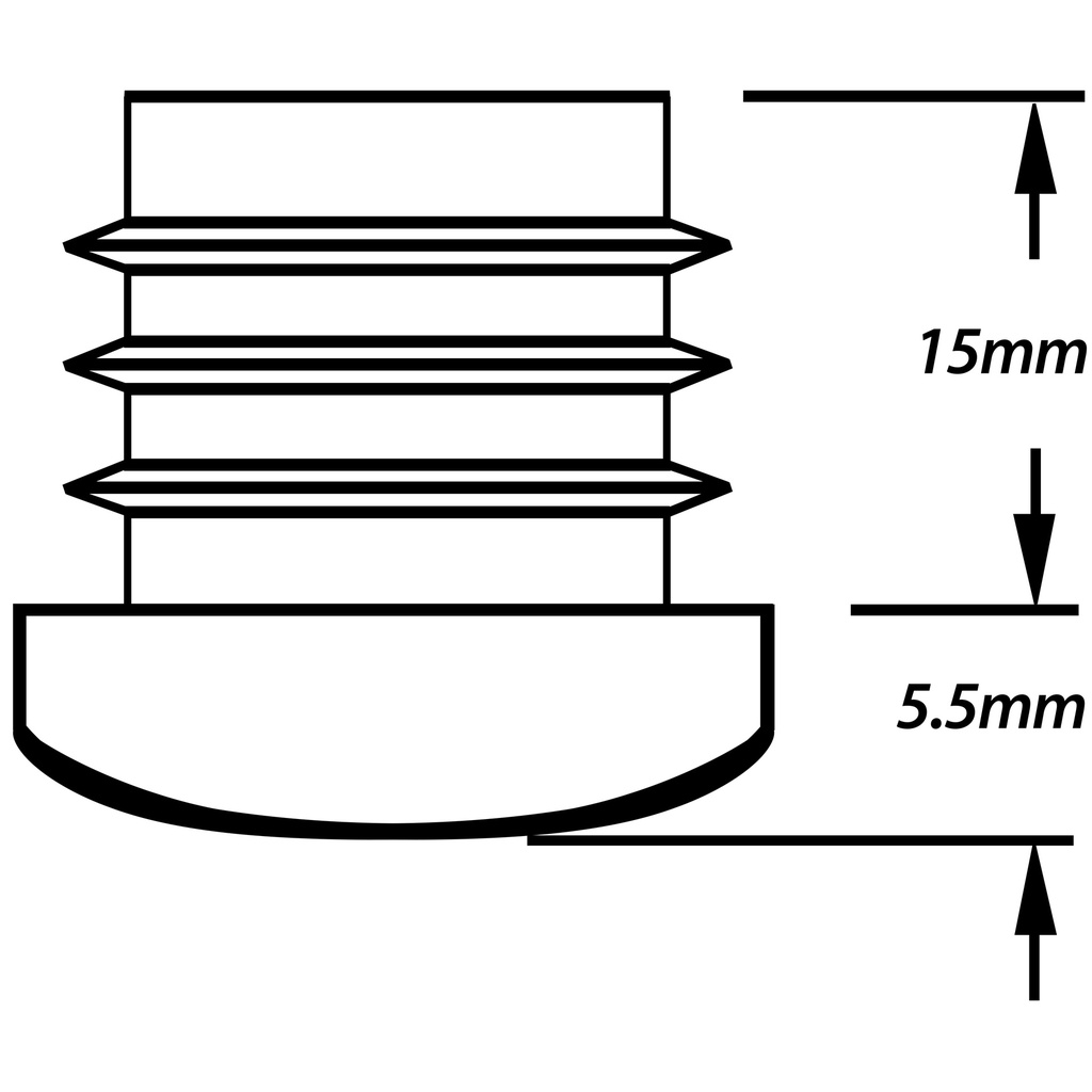 Plastic round insert 33.7mm (2.6/4.0mm) Drawing with dimensions