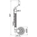 ALKO 48mm Industrial HD Serrated Jockey Wheel drawing with dimensions