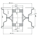 15x6.00-6 4pr Wanda P332 grass tyre E-marked on steel rim 20mm ball bearing 90mm hub length, 259kg load capacity rim drawing