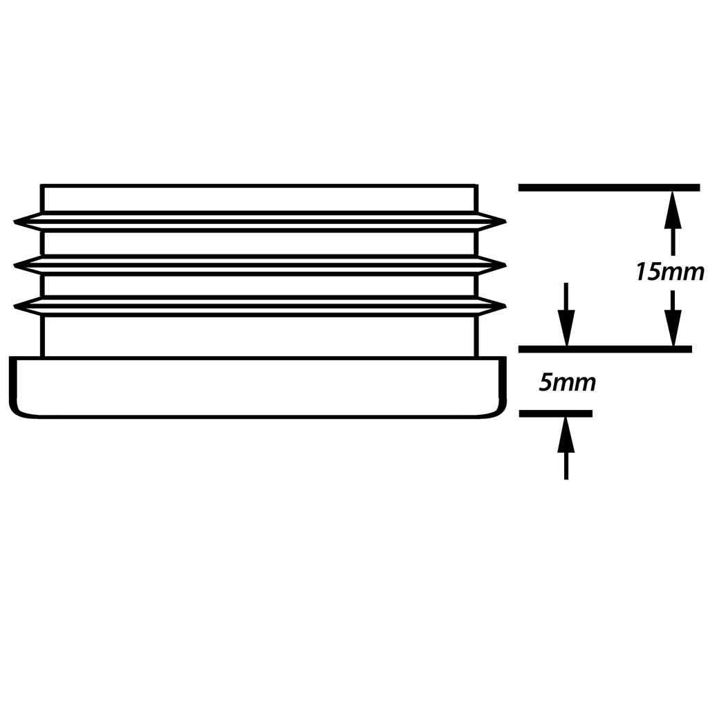 Plastic rectangular insert 60x30mm (1.25/2.5mm) Drawing with Dimensions