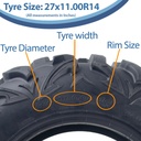 27x11.00R14 6ply OBOR Vulture tyre size with text