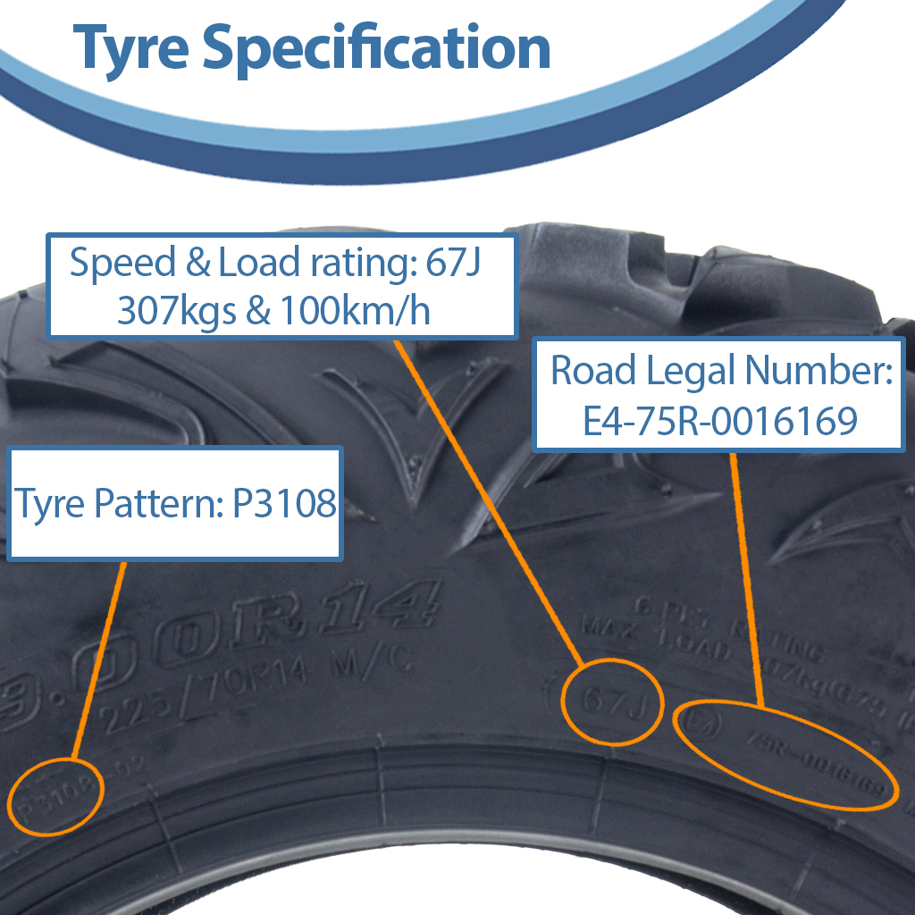 27x9.00R14 6ply OBOR Vulture tyre specification