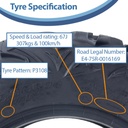 27x9.00R14 6ply OBOR Vulture tyre specification
