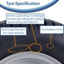 20x10.00-10 4ply P332 GRASS on 4/100 RIM specification