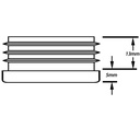 Plastic rectangular insert 40x20mm (1.25/2mm) Drawing with Dimensions