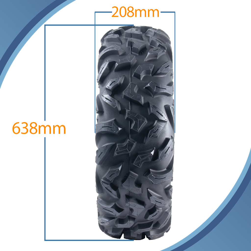 25x8.00R12 6ply OBOR Vulture tyre pattern with dimensions