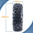 25x8.00R12 6ply OBOR Vulture tyre pattern with dimensions