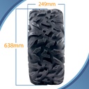 25x10.00R12 6ply OBOR Vulture tyre pattern with dimensions