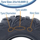 25x10.00R12 6ply OBOR Vulture tyre size with text