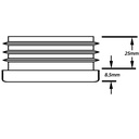 Plastic rectangular insert 80x40mm (3.2/4mm) Drawing with Dimensions