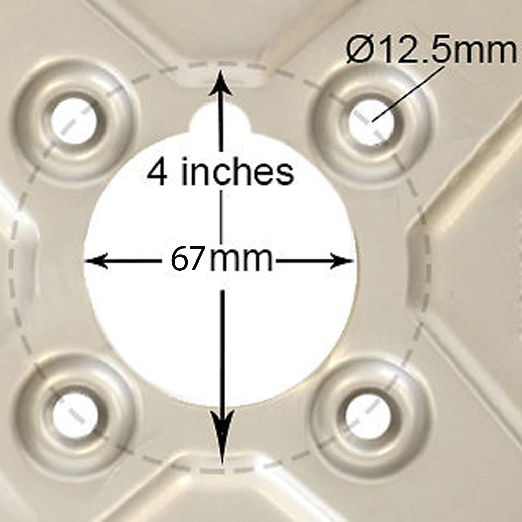 4x4" Rim Centre with dimensions