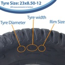 23x8.50-12 4pr Journey P332 grass tyre size with text