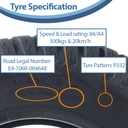 23x8.50-12 4pr Journey P332 grass tyre Specification