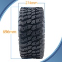 27x11.00R14 (275/60R14) 8ply OBOR Terrarex Tyre TL, 18psi, 56M, 224kg pattern with dimensions
