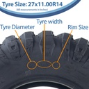 27x11.00R14 (275/60R14) 8ply OBOR Terrarex Tyre TL, 18psi, 56M, 224kg size with text