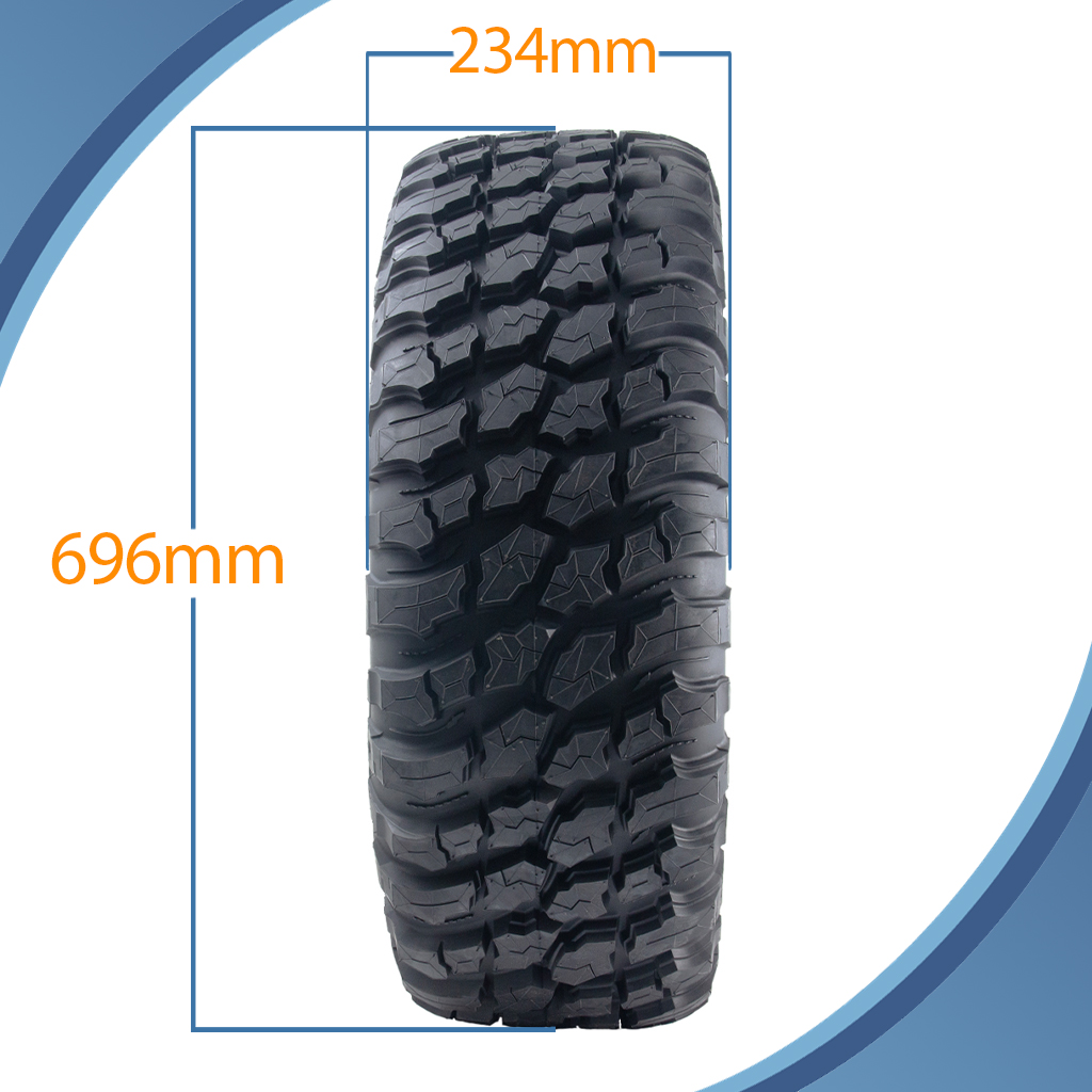 27x9.00R14 (225/70R14) 8ply OBOR Terrarex Tyre TL, 18psi, 49M,185kg pattern with dimensions