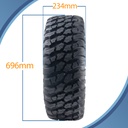 27x9.00R14 (225/70R14) 8ply OBOR Terrarex Tyre TL, 18psi, 49M,185kg pattern with dimensions